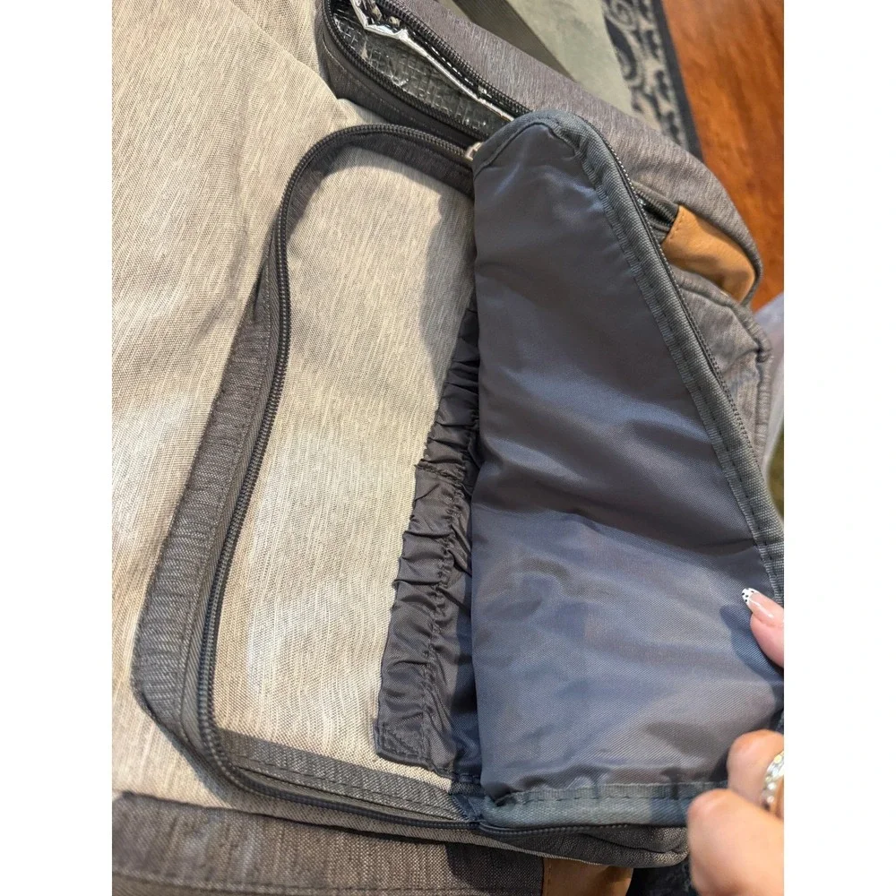 Eddie Bauer Diaper‎ Bag Backpack Unisex Large Grey Good Insulated Wipes Pocket